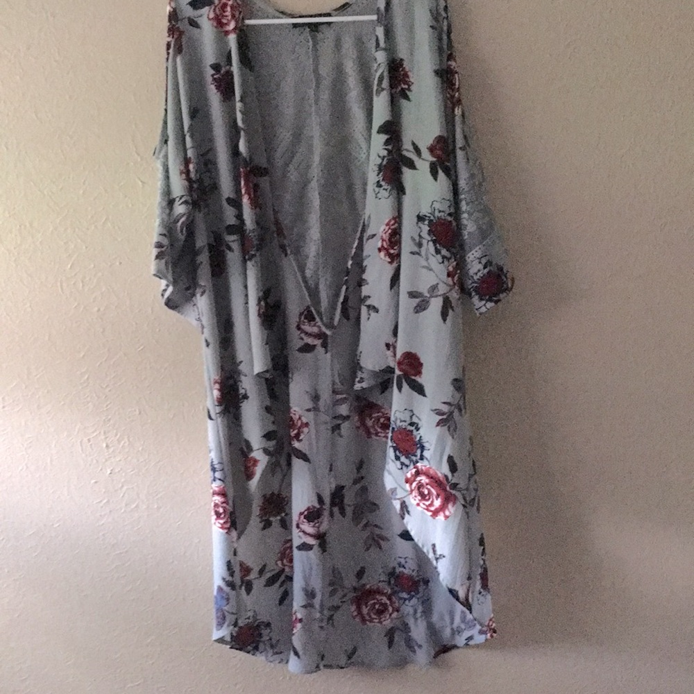 Blue floral cardigan
